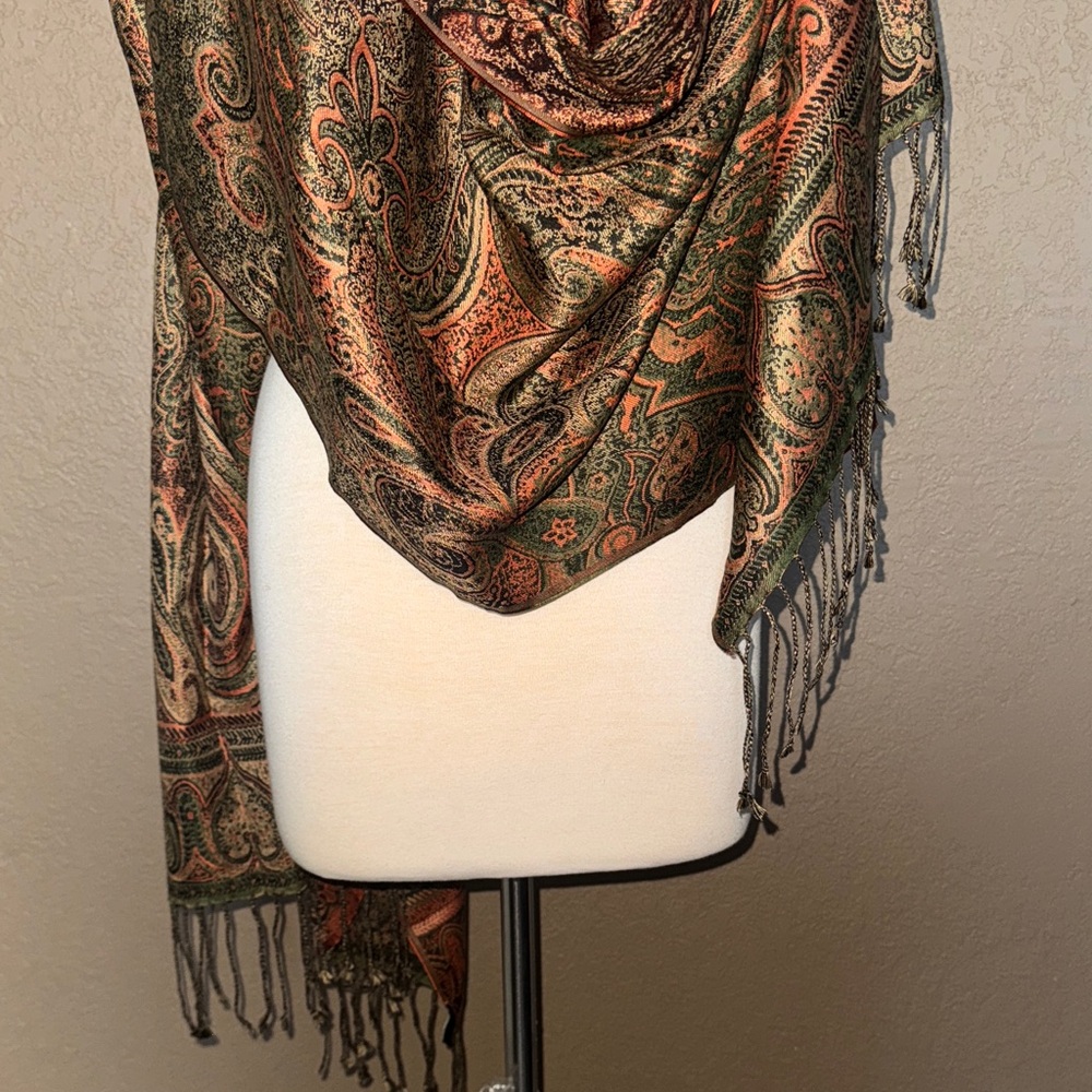 Versatile Talbots Paisley Patterned Wrap - image 4